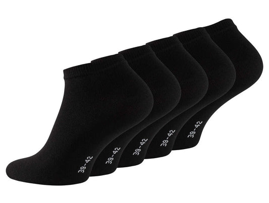Baumwoll-Söckchen, 5er-Pack, Schwarz