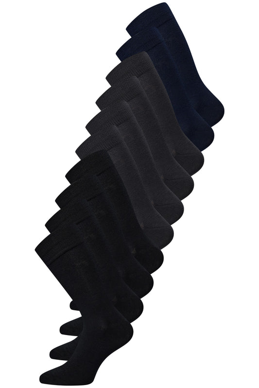 Bambussocken 10er-Pack – Claudio, Schwarz/Marineblau/Grau